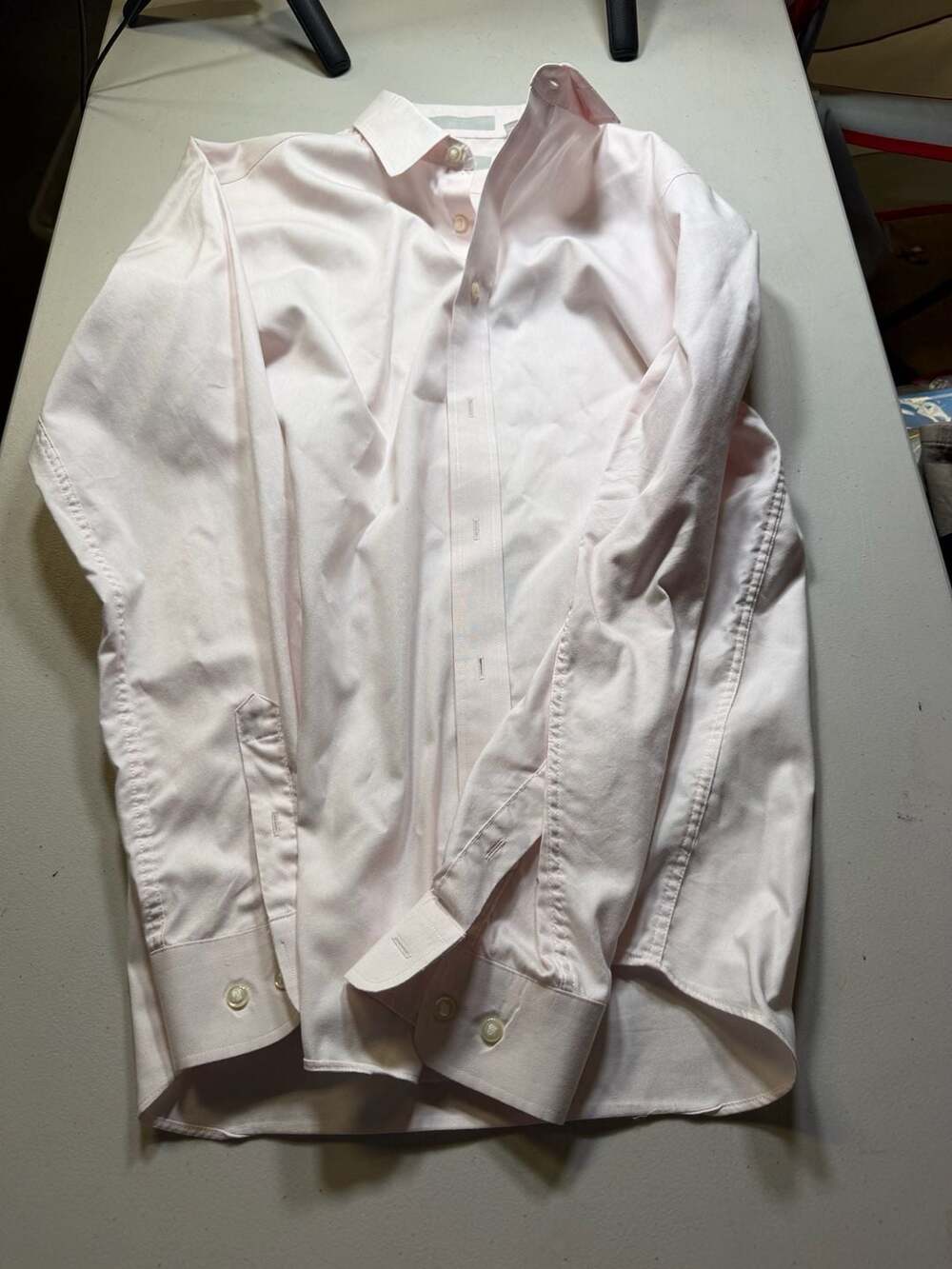 Nordstrom Non-Iron Dress Shirt Size 20 Pink Long Sleeve Cotton